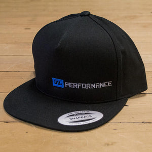Snapback Black Flatbrim Hat - Long Logo