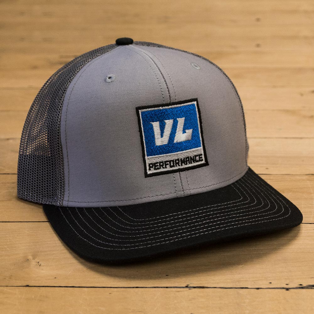 Snapback Gray Trucker Hat - Blue Logo