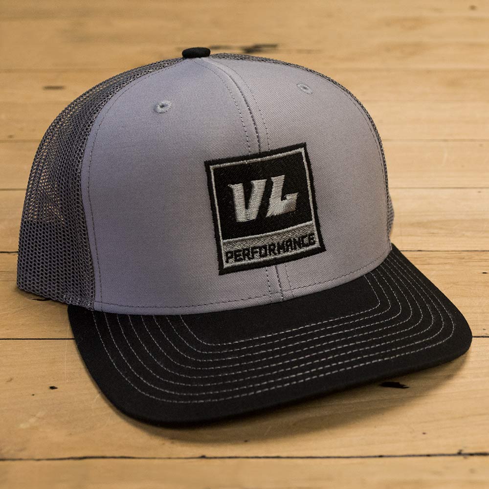 Snapback Gray Trucker Hat - Black Logo